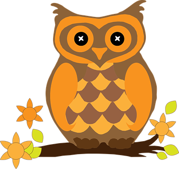 Cartoon Owl Black Background