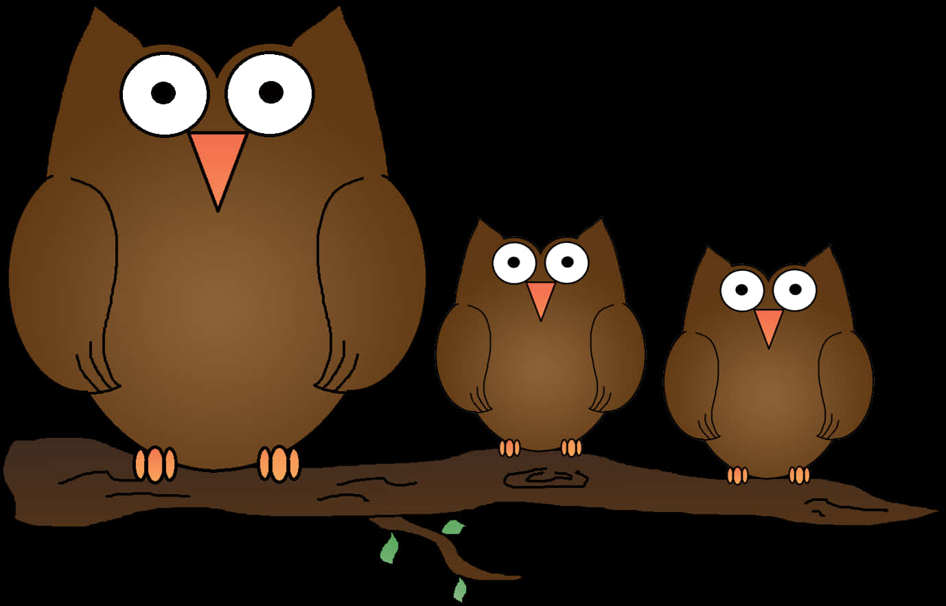 Cartoon Owl Familyon Branch