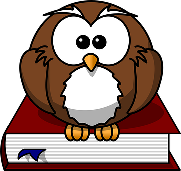 Cartoon Owl Studyingon Books