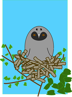 Cartoon Owlin Nest