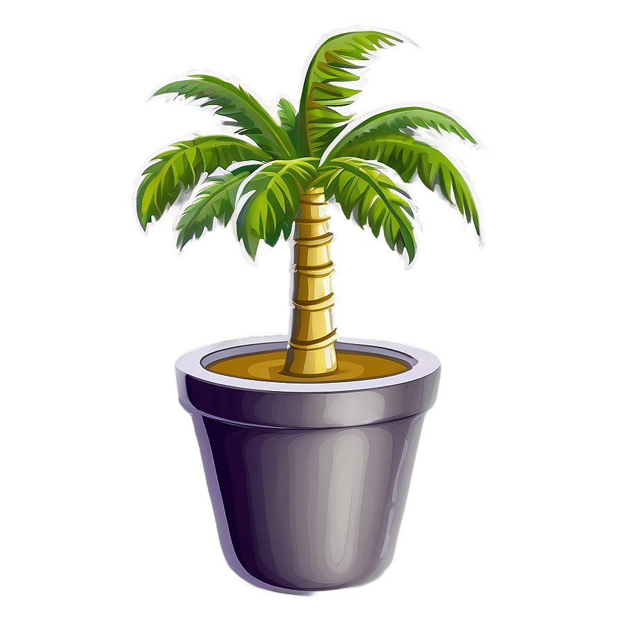 Cartoon Palm Tree In Pot Png 06212024