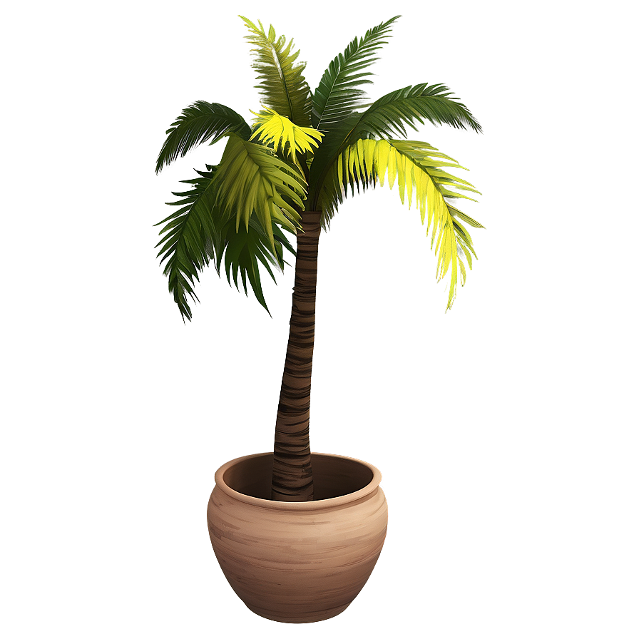 Cartoon Palm Tree In Pot Png Des57