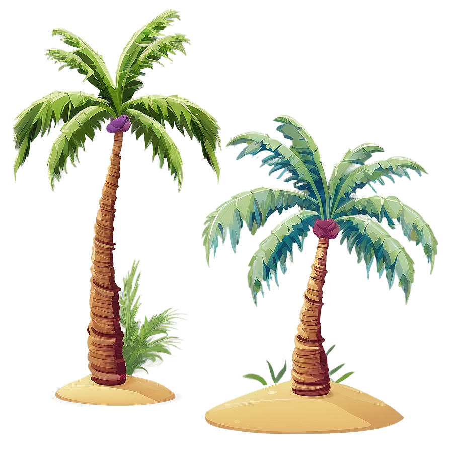 Cartoon Palm Tree Oasis Png 06212024