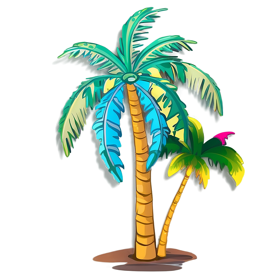 Cartoon Palm Tree Paradise Png 06212024