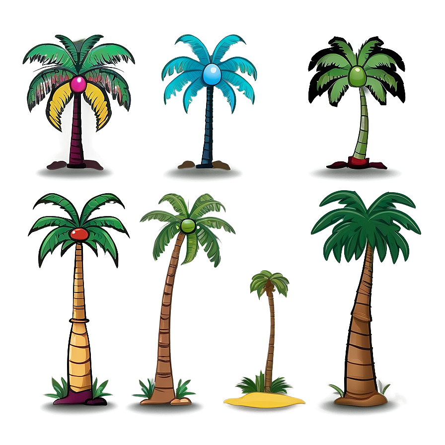 Cartoon Palm Tree Silhouette Png Kaw74