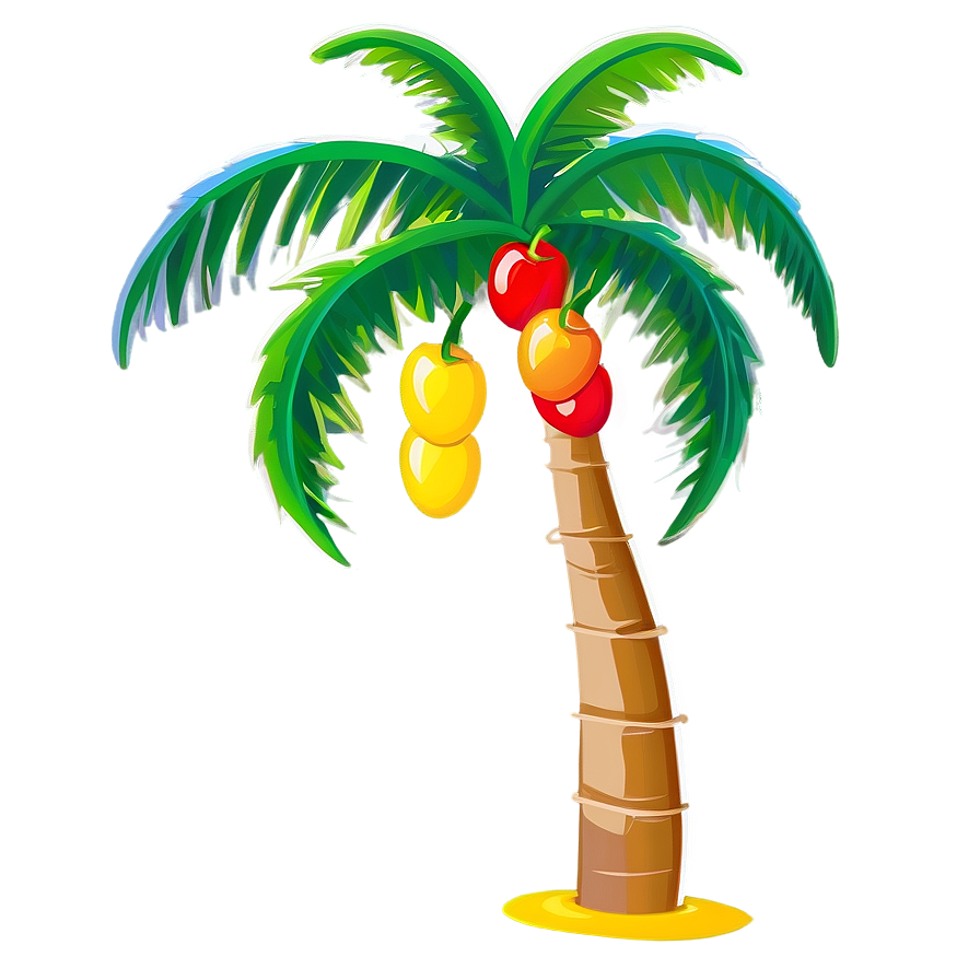 Cartoon Palm Tree With Fruit Png Amd