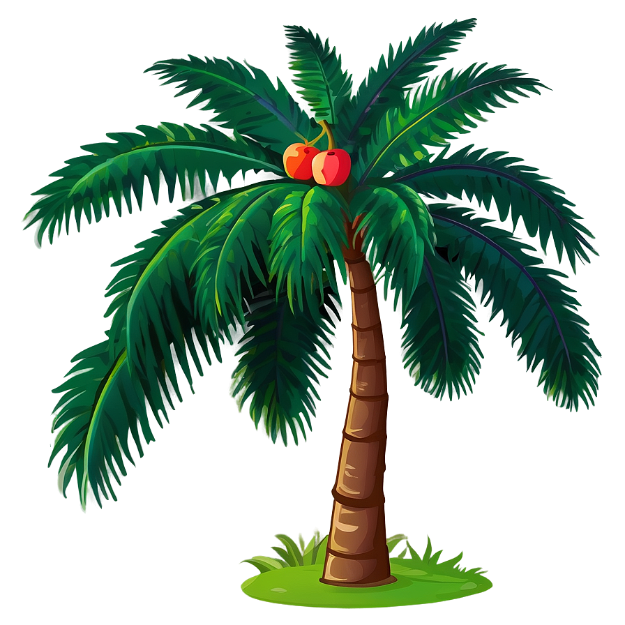 Cartoon Palm Tree With Fruit Png Wvq