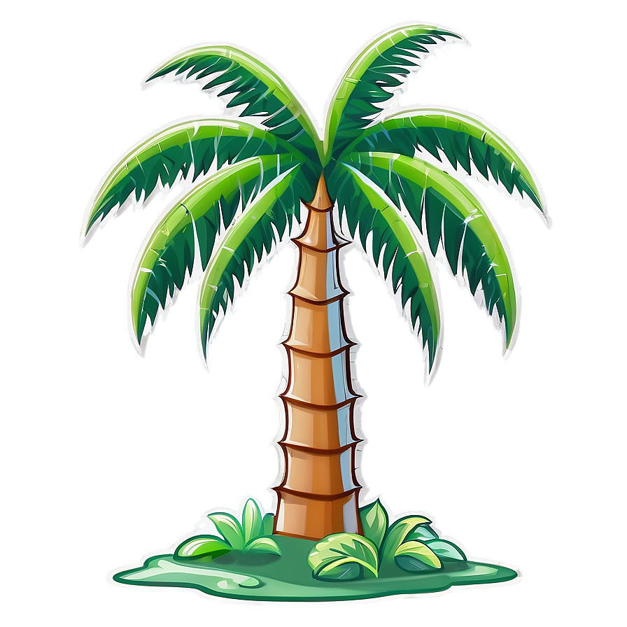 Cartoon Palm Tree With Shades Png Ico7