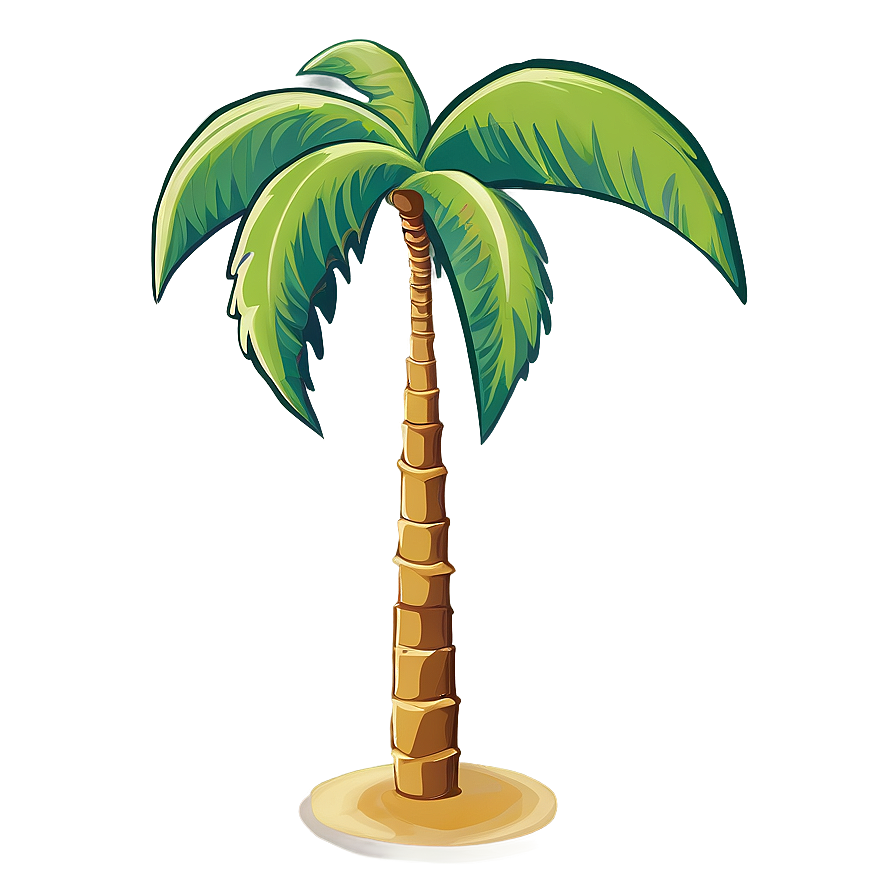 Cartoon Palm Tree With Shades Png Myd