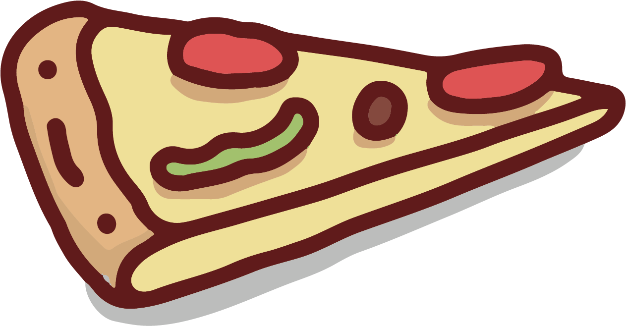 Cartoon Pepperoni Pizza Slice