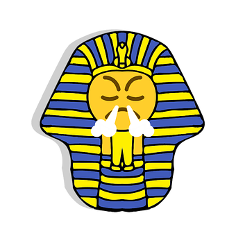 Cartoon Pharaoh Sneezing