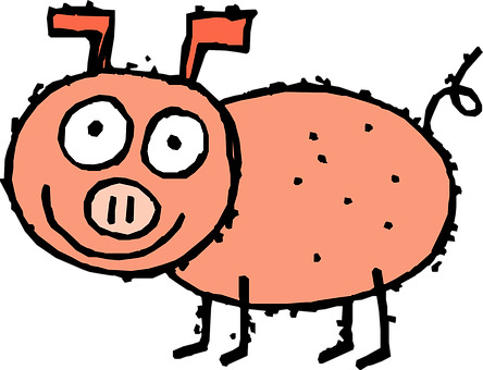 Cartoon Pig Simple Drawing