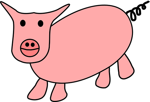 Cartoon Pig Simple Illustration