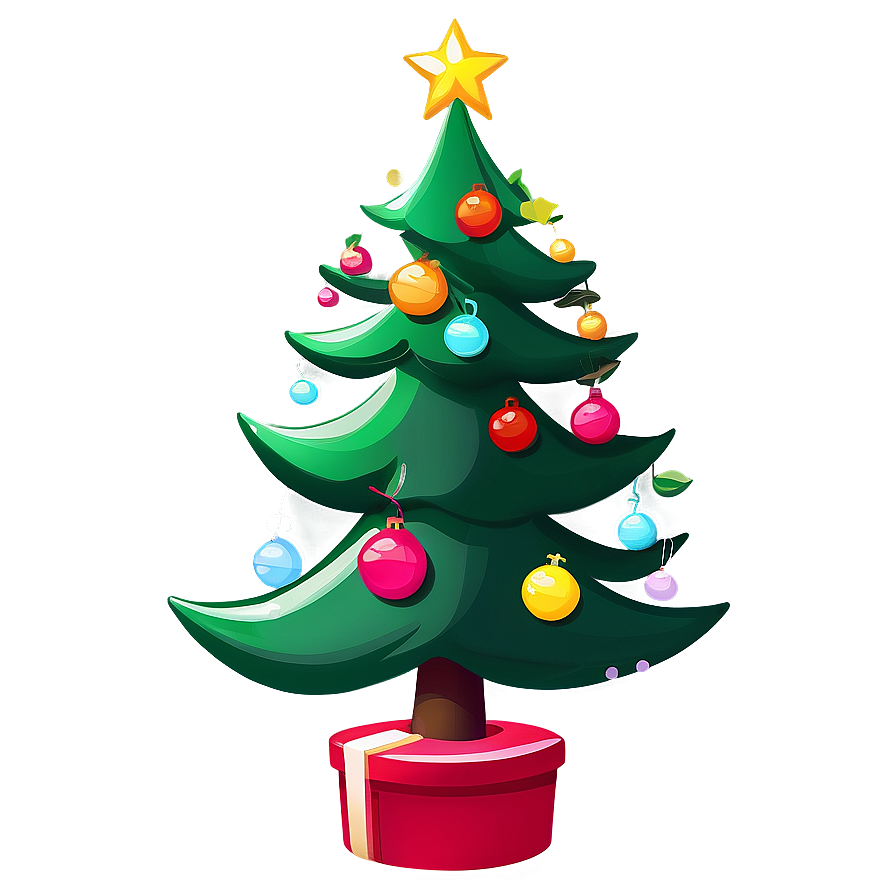 Cartoon Pine Tree Christmas Png 2