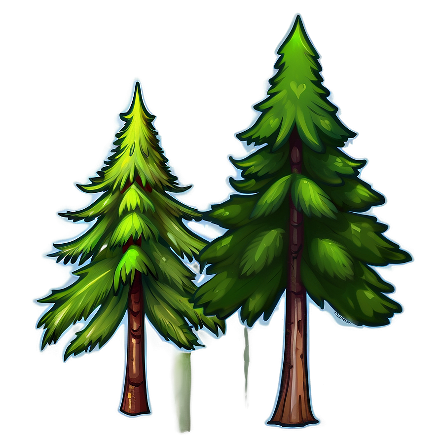 Cartoon Pine Tree Drawing Png Uhr