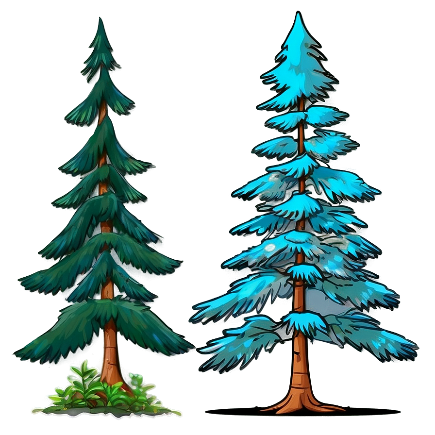 Cartoon Pine Trees Png 05252024