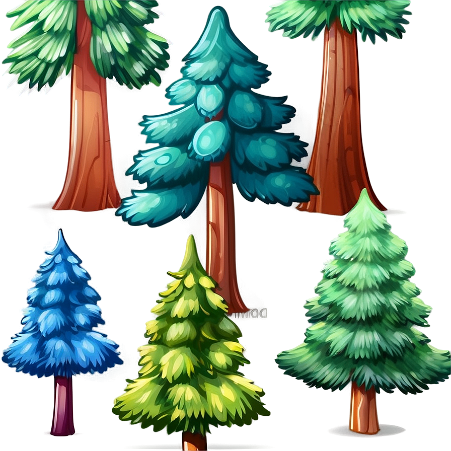 Cartoon Pine Trees Png Bvt74