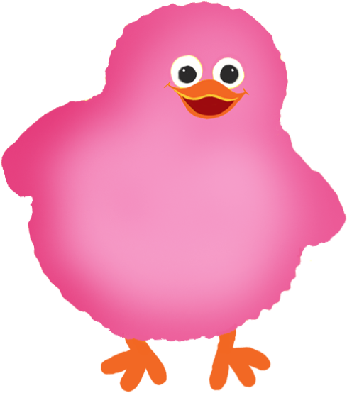 Cartoon Pink Chick Illustration