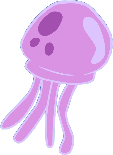 Cartoon Pink Jellyfish Illustration