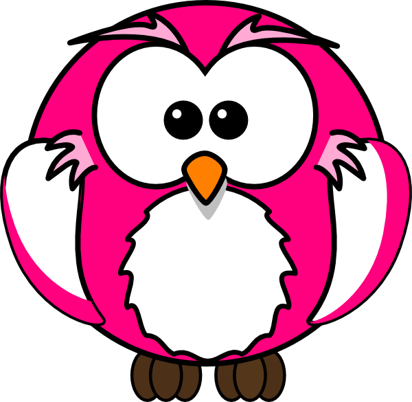 Cartoon Pink Owl