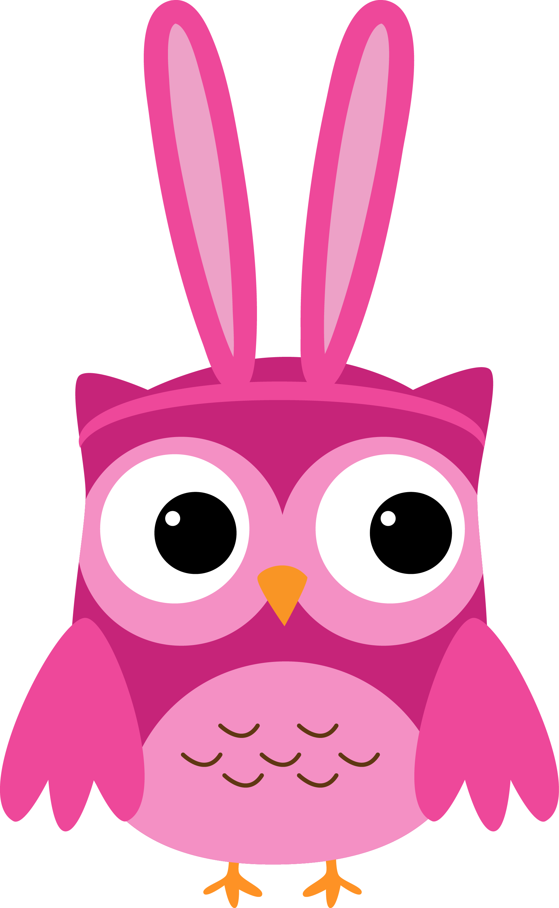 Cartoon Pink Owl Illustration