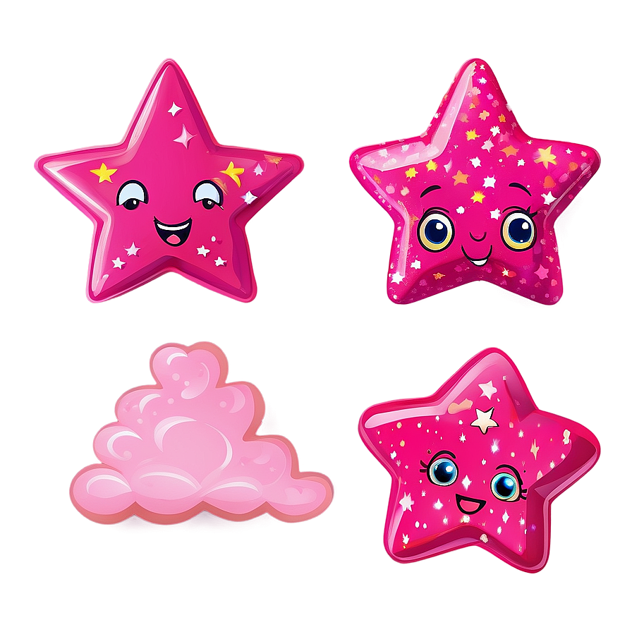 Cartoon Pink Stars Png 89