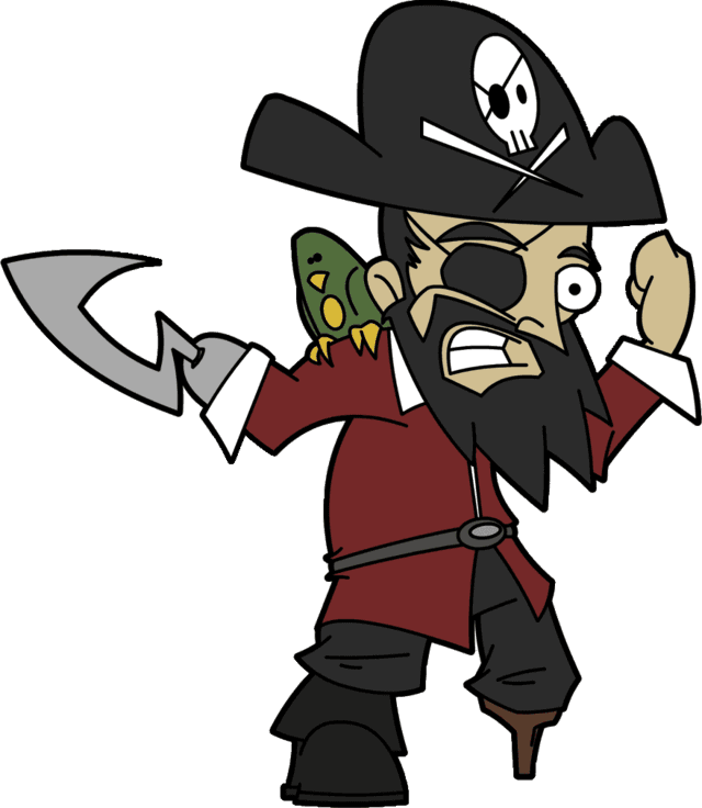 Cartoon Pirate Captain Vector