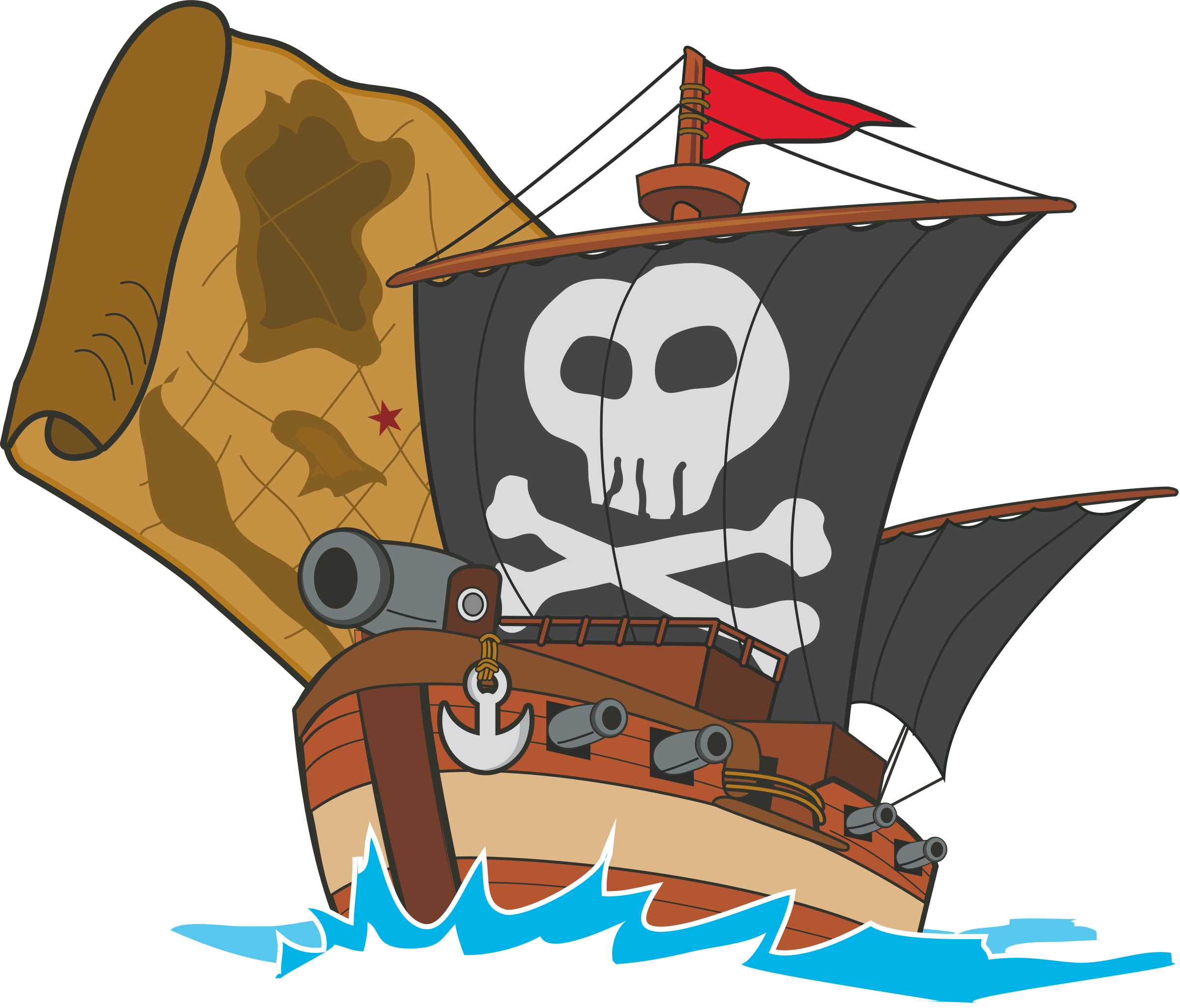 Cartoon Pirate Ship Vector