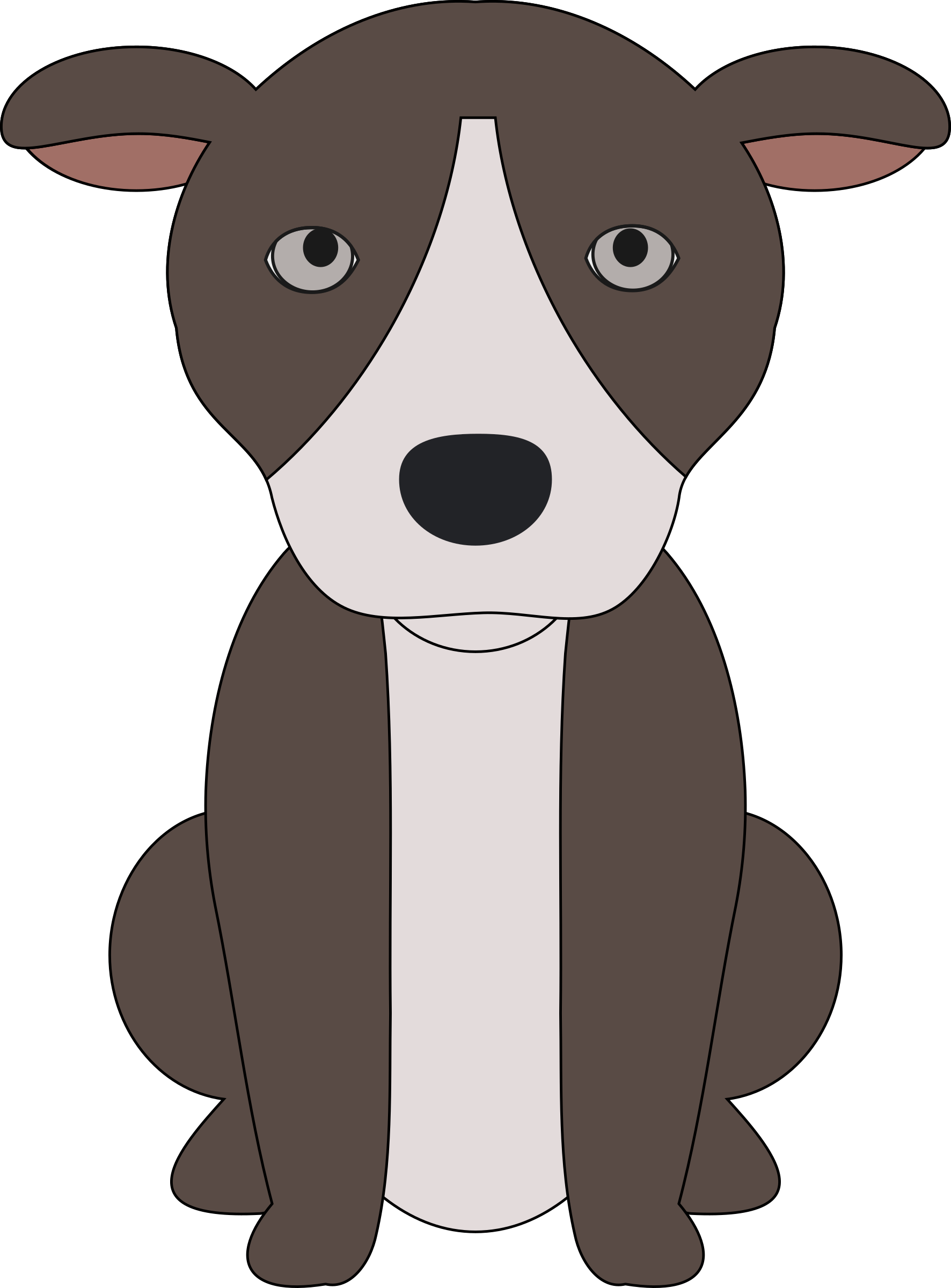 Cartoon Pitbull Dog Illustration