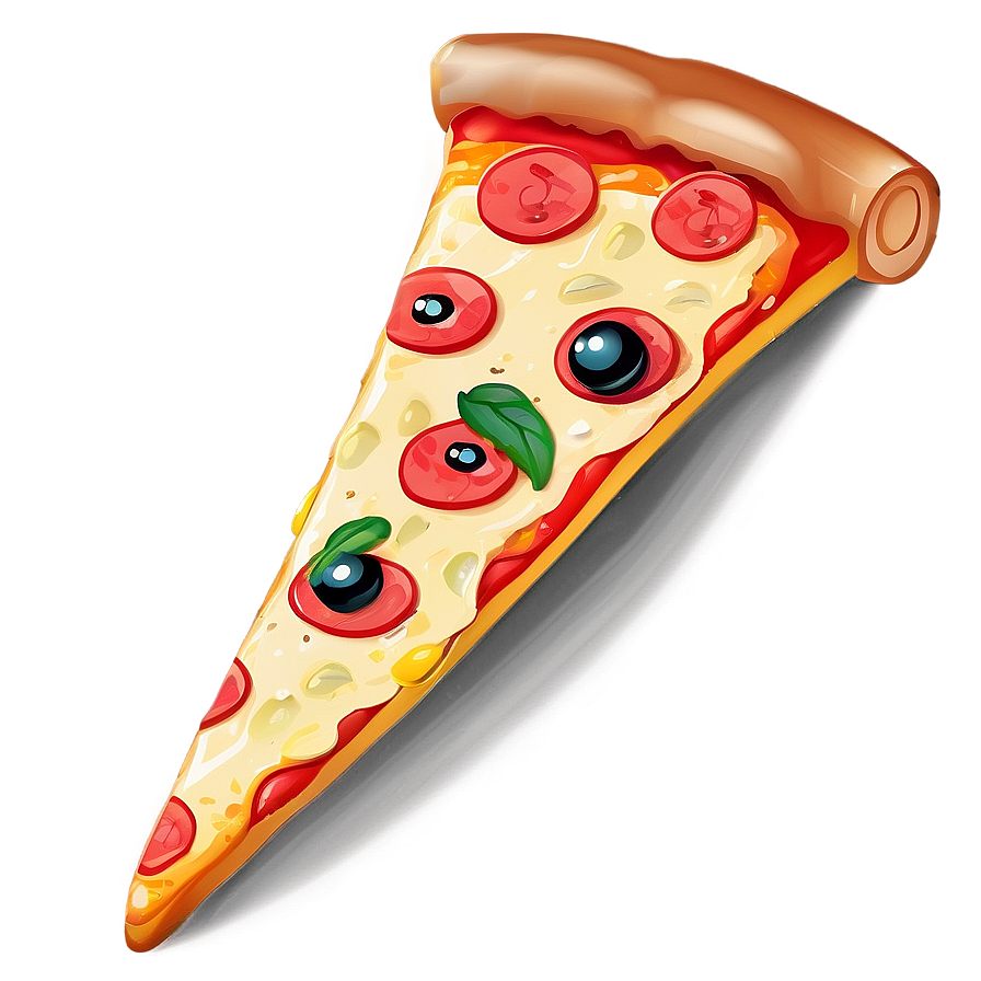 Cartoon Pizza Slice Waving Png Wqd