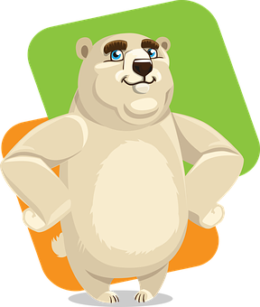 Cartoon Polar Bear Confident Pose