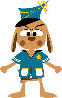 Cartoon Police Dog Character