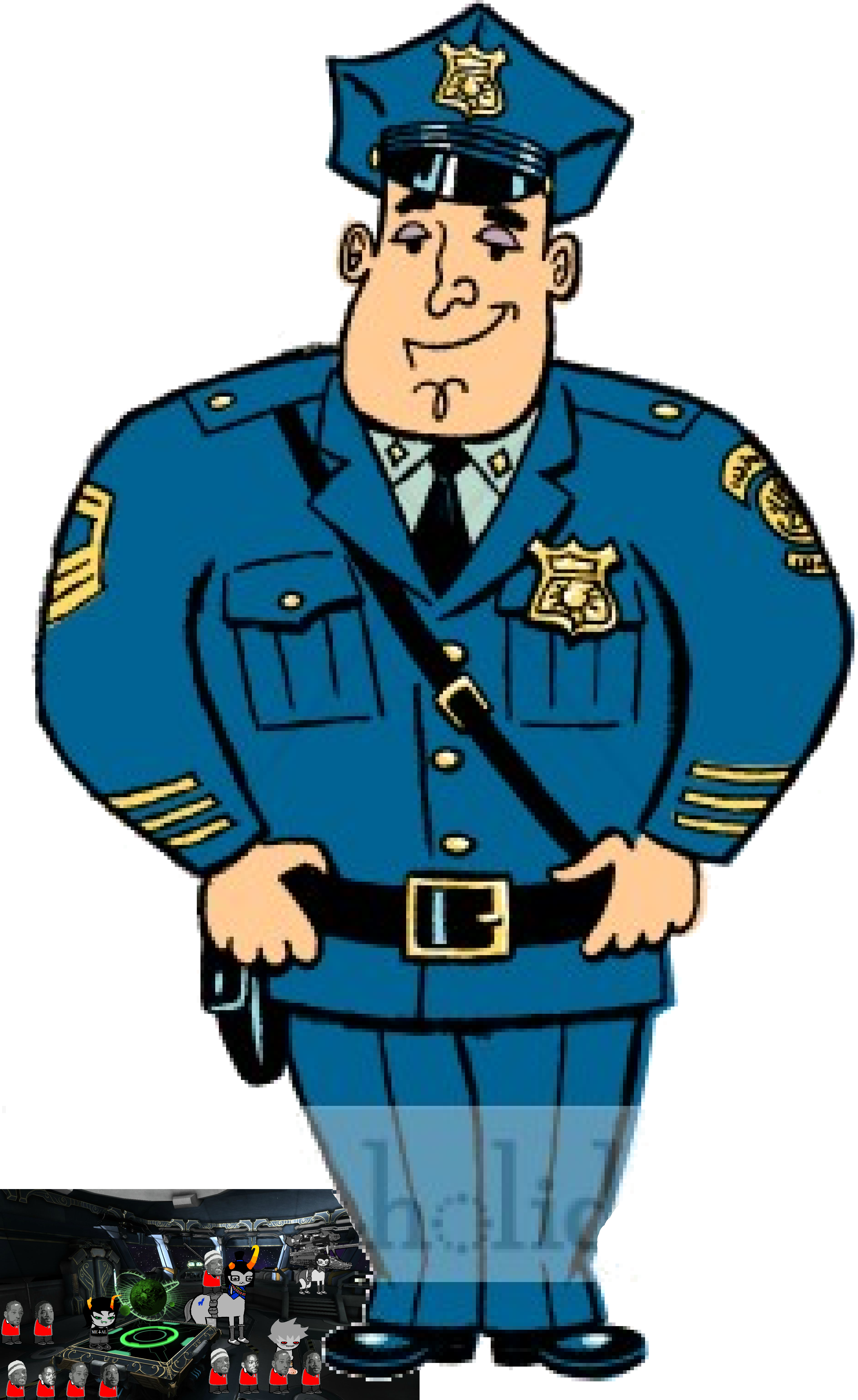 Cartoon Police Officer Standing Confidently.png