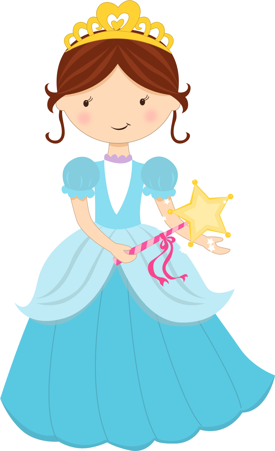 Cartoon Princess With Magic Wand