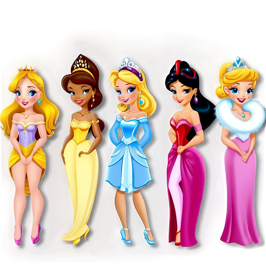 Cartoon Princesses Set Png Omq