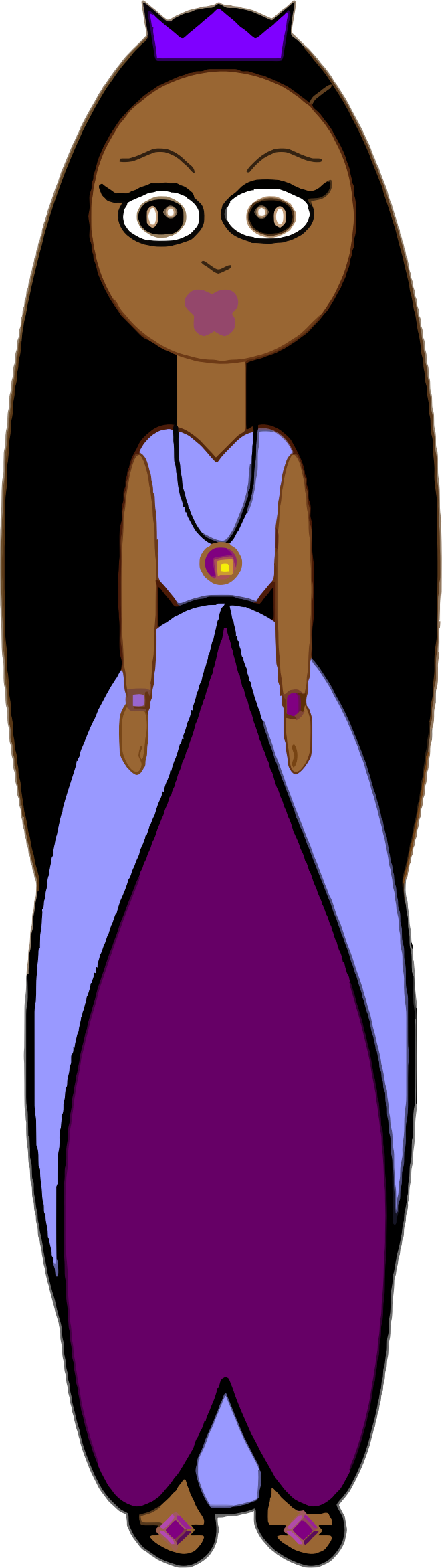 Cartoon Princessin Purple Dress.png