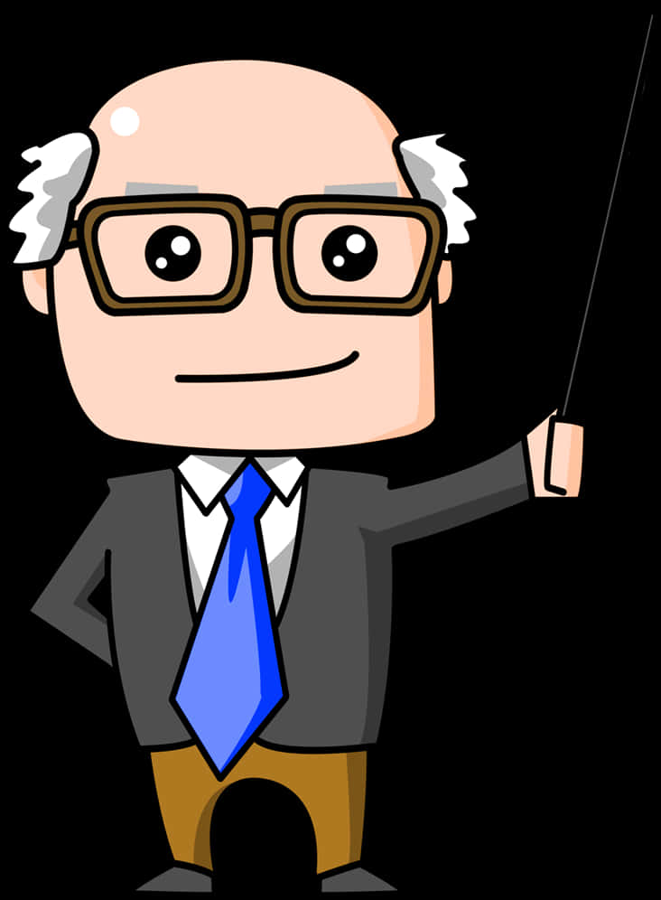 Cartoon Professor With Pointer