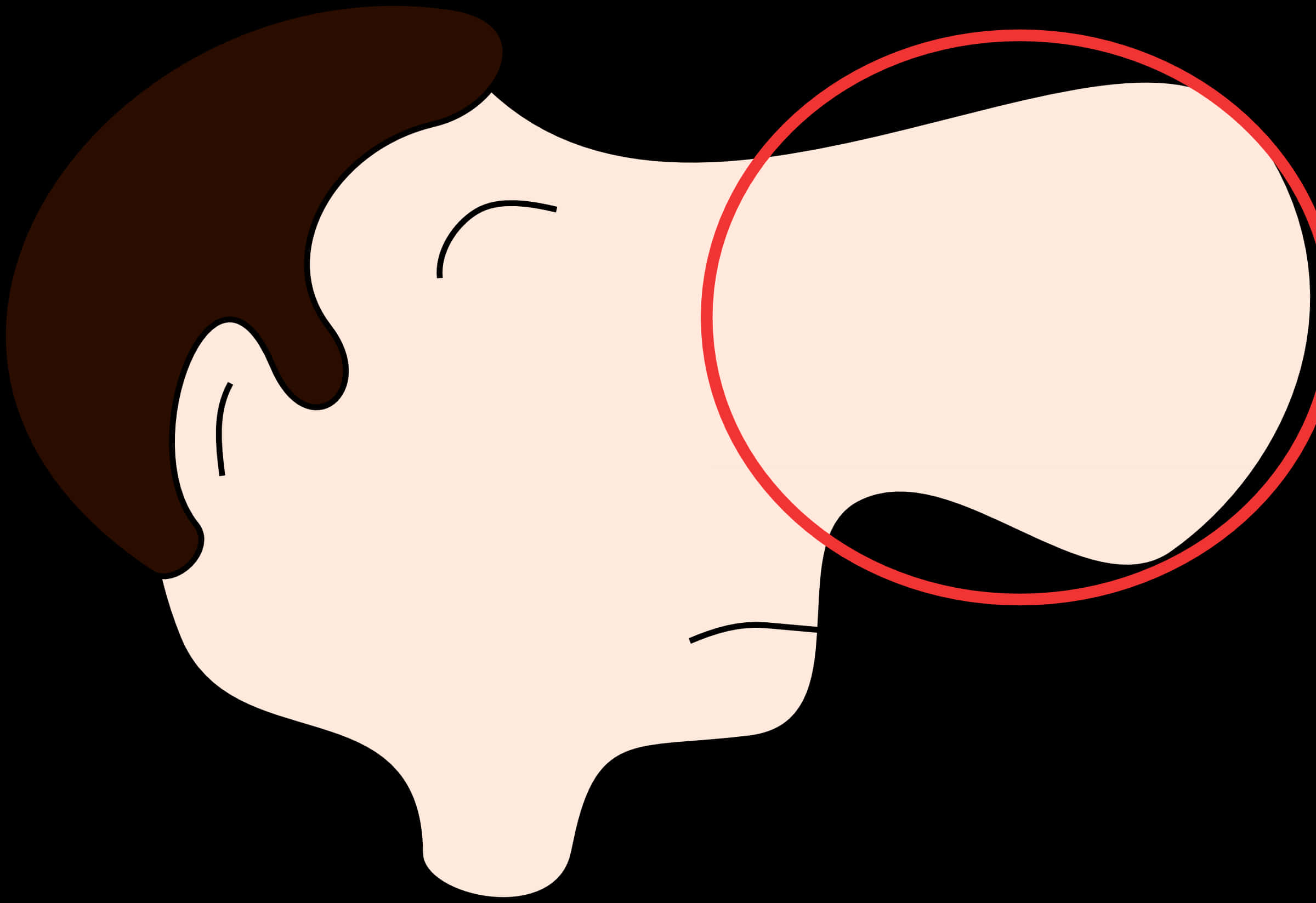 Cartoon Profile Nose Circle Highlight