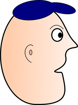 Cartoon Profilewith Blue Hat