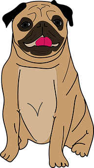 Cartoon Pug Dog Illustration