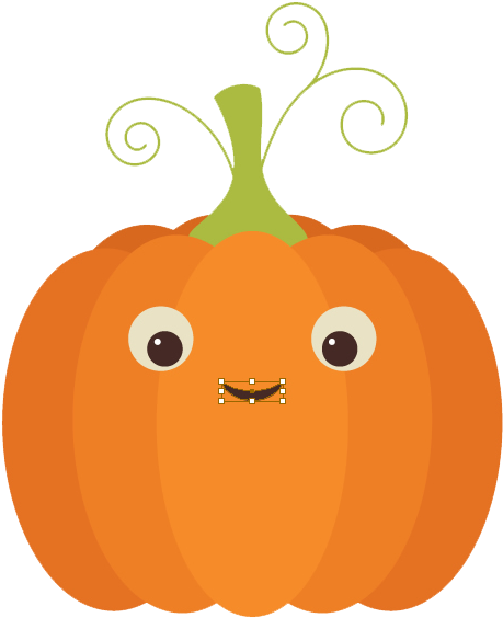 Cartoon Pumpkinwith Face Vector