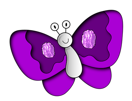 Cartoon Purple Butterfly