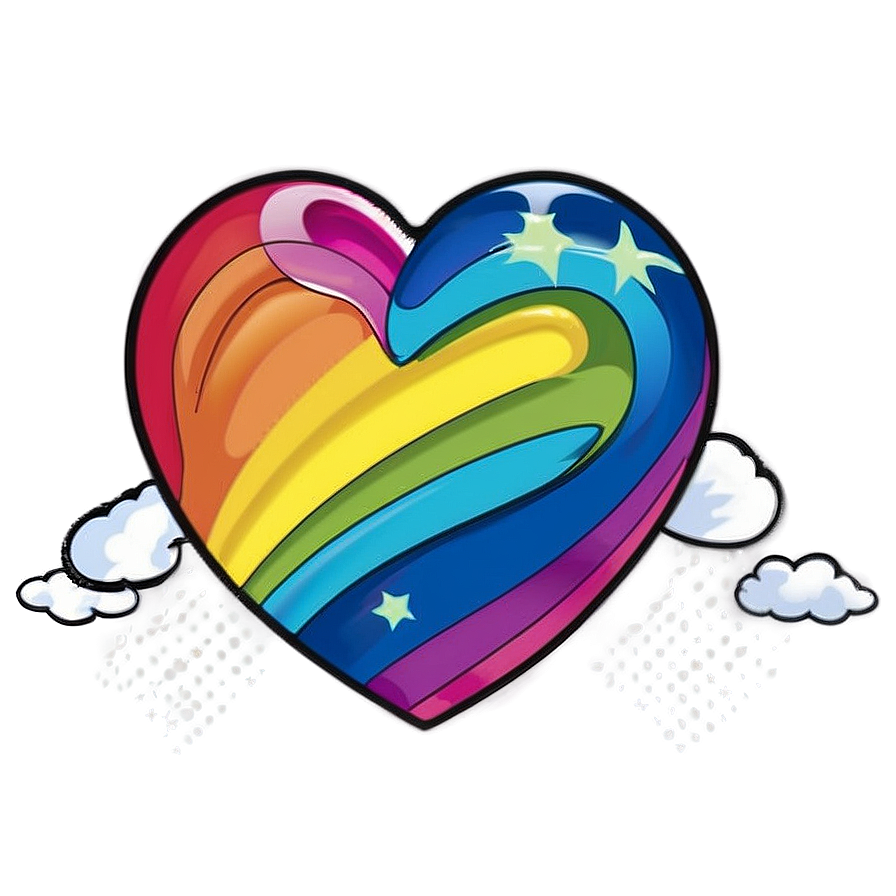 Cartoon Rainbow Heart Png 06252024