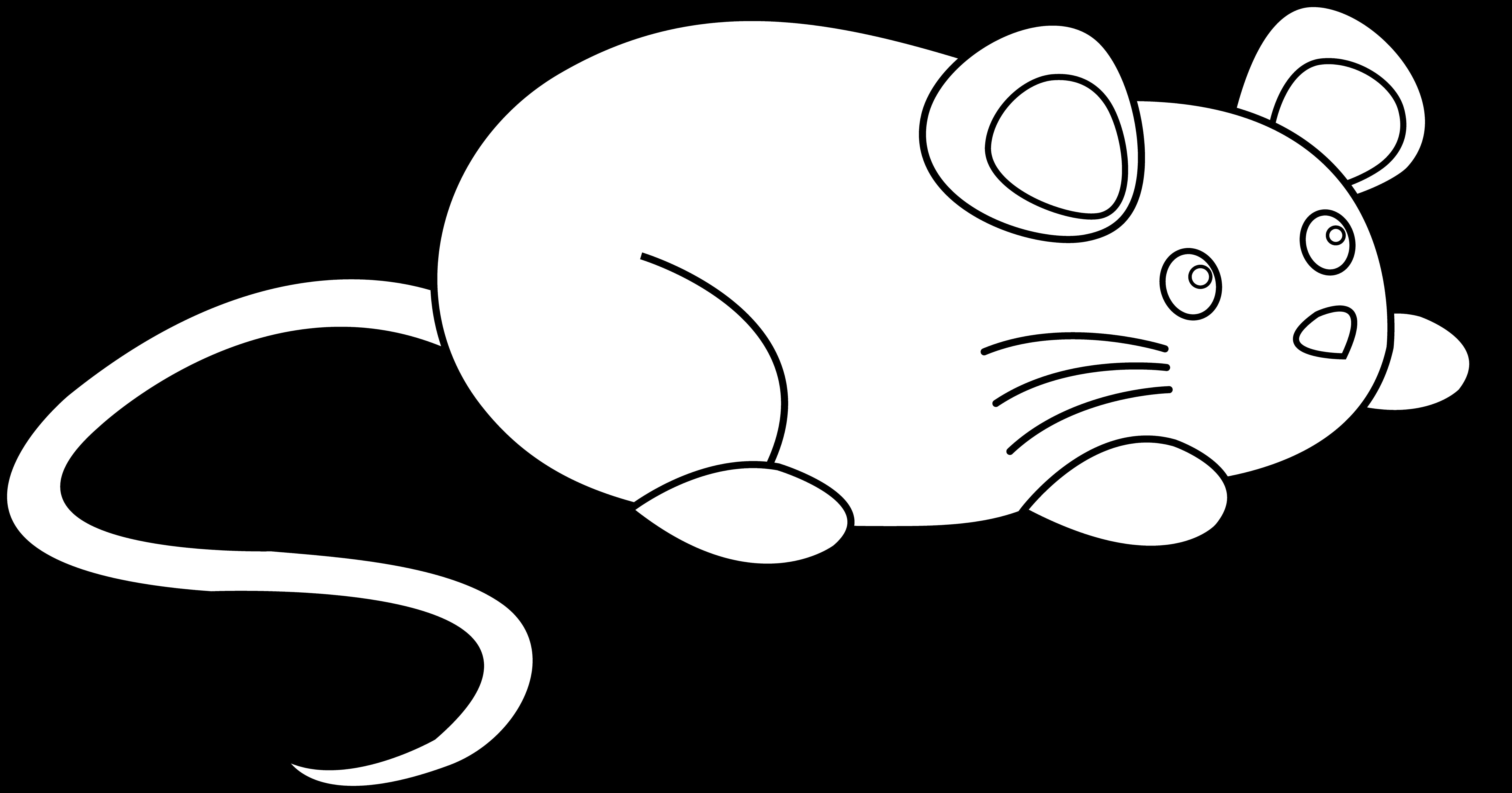 Cartoon Rat Blackand White