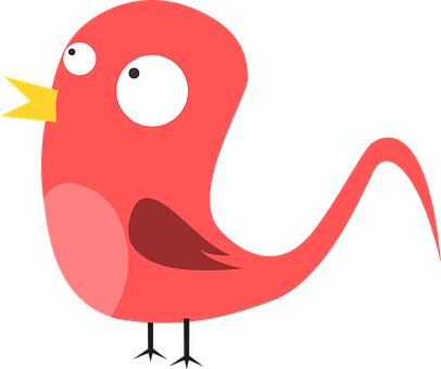 Cartoon Red Bird Vector