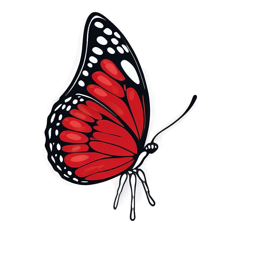 Cartoon Red Butterfly Png Sbp20