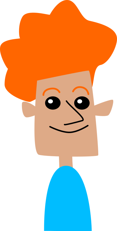 Cartoon Redhead Character Smiling