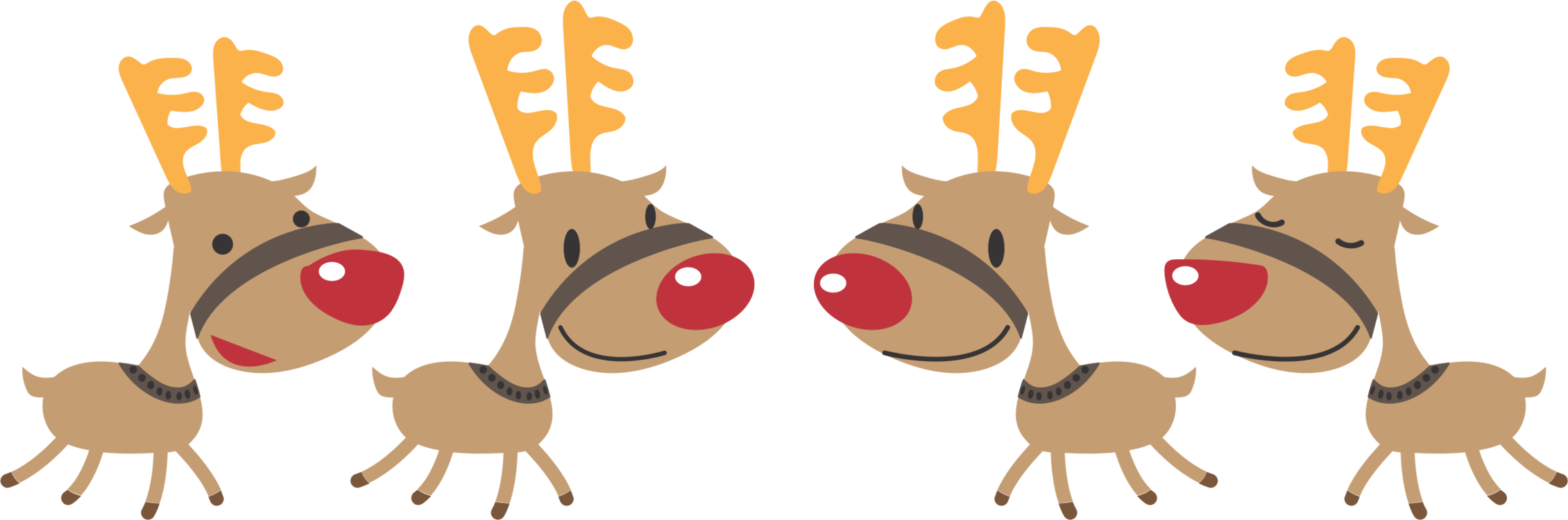 Cartoon Reindeer Expressions