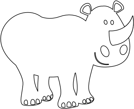 Cartoon Rhino Outline