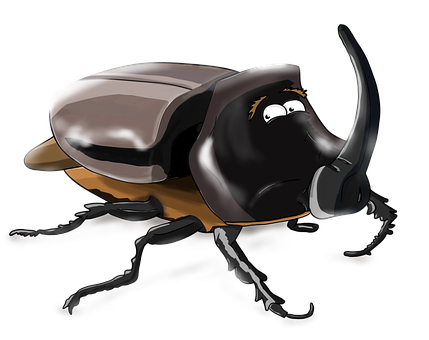 Cartoon Rhinoceros Beetle Illustration